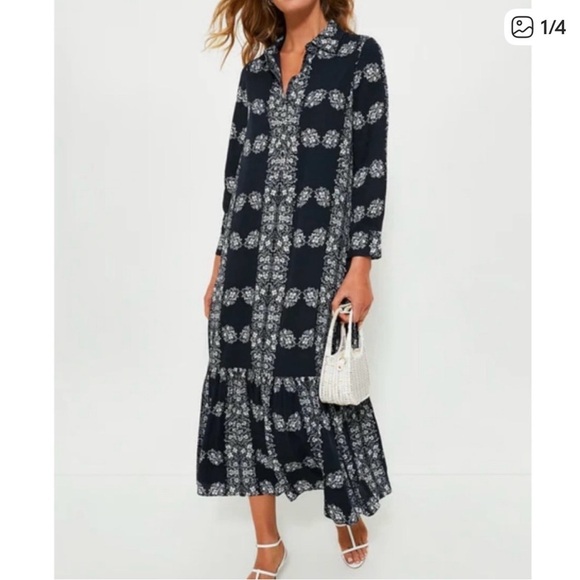 Hyacinth House Dresses & Skirts - Hyacinth house navy floral miller maxi shirt dress